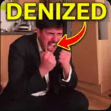 Deniz screaming, captioned DENIZED